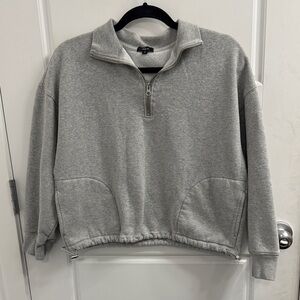 Rails Gray Quarter Zip Crop Sweatshirt Size XS